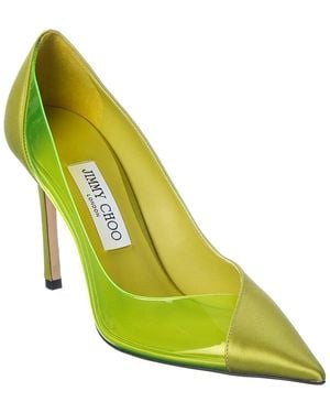 Jimmy Choo Cass 95 Satin & Plexi Pump - Yellow