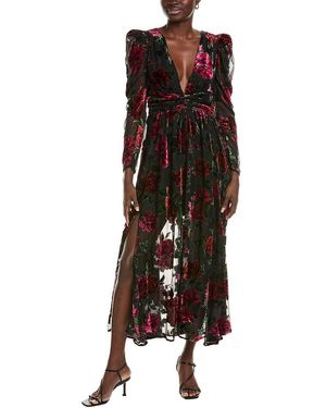 Rachel Parcell Burnout Velvet Midi Dress - Brown