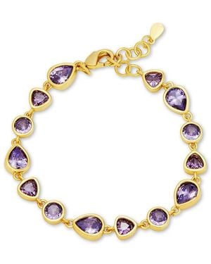 Savvy Cie 14K Plated Cz Link Bracelet - Metallic