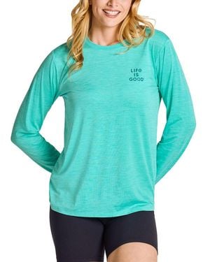Life Is Good. Long Sleeve Sun Crusher T-Shirt - Blue