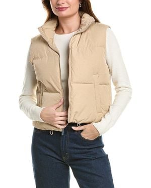 Theory Crop Puffer Vest - Natural