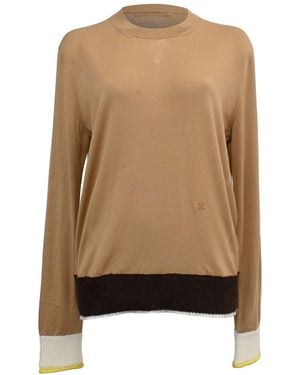 Celine Triomphe-embroidered Sweater, Size Fr, 40 (authentic Pre-loved) - Brown
