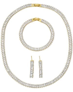 Eye Candy LA Cz Necklace, Bracelet & Earring Set - White
