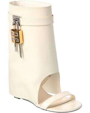 Givenchy Shark Lock Leather Sandal - White