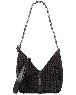 Givenchy Cut Out Mini Satin & Leather Shoulder Bag - Black