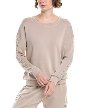 Ariella Sequin Stripe Sweatshirt - Natural