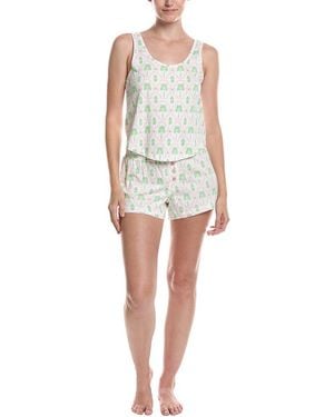Pj Salvage 2pc Playful Prints Pajama Set - White