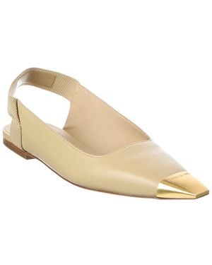 Ferragamo Alhena Leather Slingback Flat - Metallic