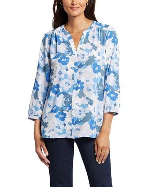 NYDJ Pintuck Blouse - Blue