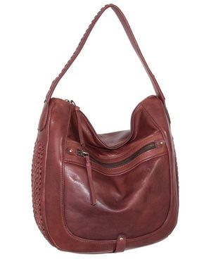 Nino Bossi Elina Hand-Dyed Vintage Leather Hobo Bag - Purple