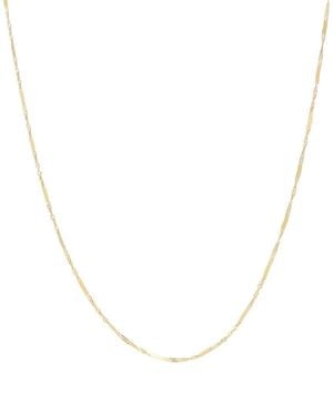 Italian Gold 10K Twisted Mirror Station Necklace - White