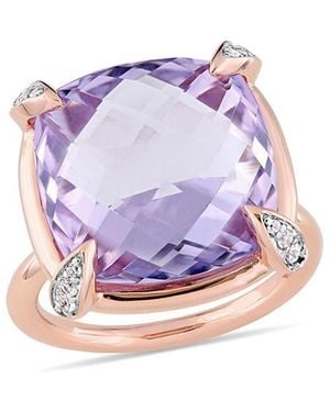 Diamond Select Cuts 14k Rose Gold 15.13 Ct. Tw. Gemstone Ring - Pink