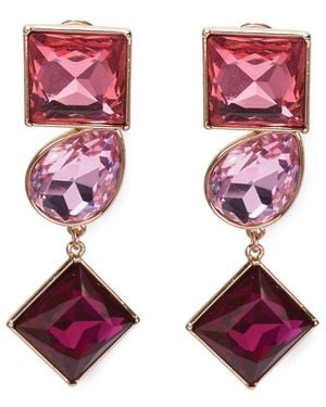 Carolina Herrera Cz Multi-Shape Crystal Drop Earrings - Pink