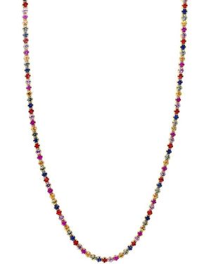 Effy Fine Jewelry 14k 5.71 Ct. Tw. Multi Sapphire Necklace - Metallic