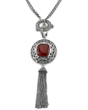Samuel B. 7.00 Ct. Tw. Carnelian Necklace - White