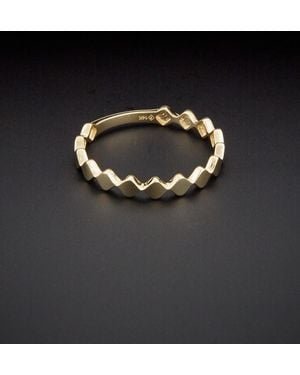 Italian Gold 14k Geometric Shape Ring - Black
