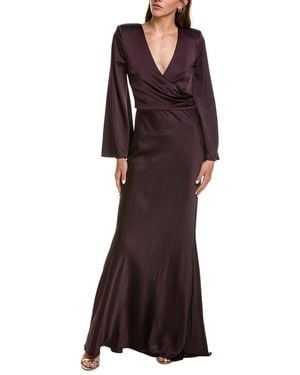 L'Agence Manon Surplice Maxi Dress - Purple