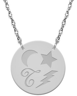 Jane Basch "dream Token" Silver Initial Pendant (a-z) - Grey