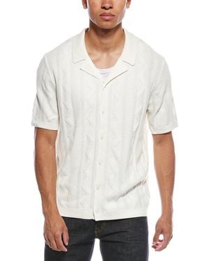Tahari Textured Knit Polo Shirt - White