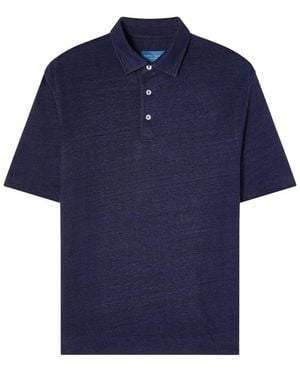 Robert Talbott Taylor Linen Jersey Polo Shirt - Blue