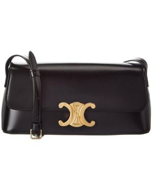 Celine Diana Leather Shoulder Bag - Black
