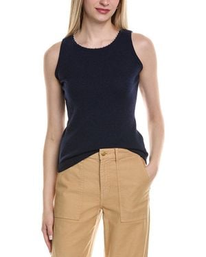 Sofiacashmere Wool & Cashmere-Blend Tank - Blue