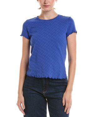 NIC+ZOE Petite Lace Knit T-Shirt - Blue