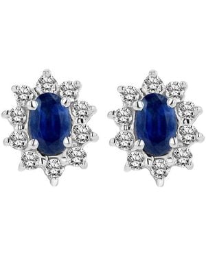 Diana M. Jewels Fine Jewellery 14k 0.70 Ct. Tw. Diamond & Sapphire Earrings - Blue