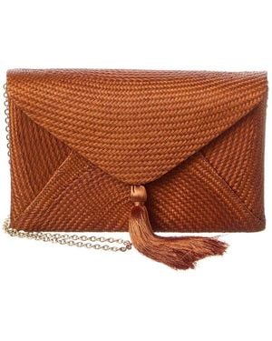 Kayu Cassia Straw Clutch - Brown