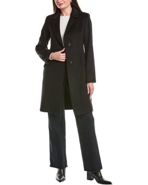 Fleurette Wool-Blend Car Coat - Black
