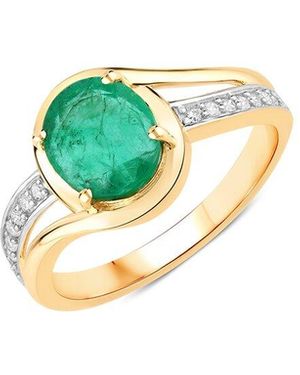 Diana M. Jewels 14K 1.62 Ct. Tw. Diamond & Zambian Emerald Ring - Blue