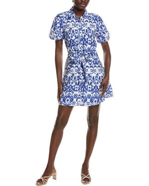 Sam Edelman Puff Sleeve Ikat Shirtdress - Blue
