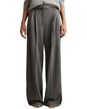 Reiss Freja Belted Wide Leg Trousers - Black