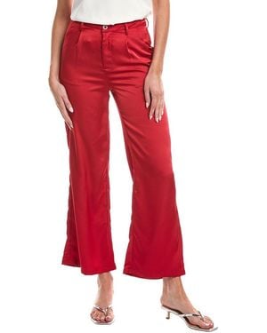 Gracia Satin Wide Leg Dress Pant - Red