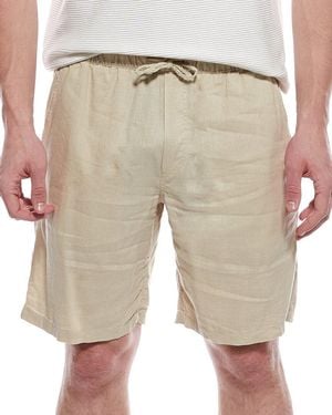 Tahari Woven Drawstring Linen-Blend Short - Natural