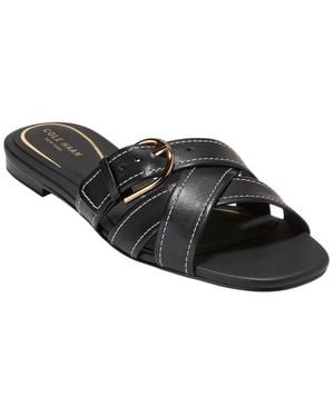 Cole Haan Velma Buckle Leather Sandal - Black