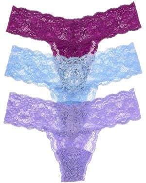 Cosabella 3Pk Never Say Never Lowrider Thong - Purple