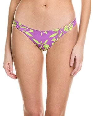 MILLY Ruched Sides Bikini Bottom - Pink