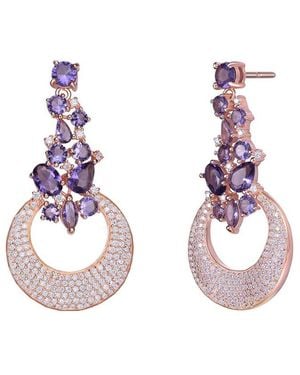 Genevive Jewelry 14k Rose Gold Vermeil Earrings - Pink