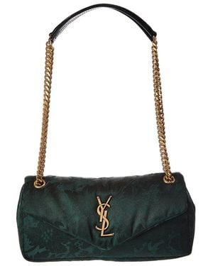 Saint Laurent Calypso Jacquard Shoulder Bag - Black