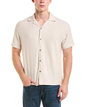 Reiss Hector Textured Cuban Shirt - White