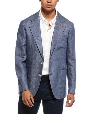 Brunello Cucinelli Linen Blazer - Blue