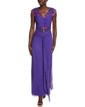 Issue New York Solid Silk Shell Gown - Purple