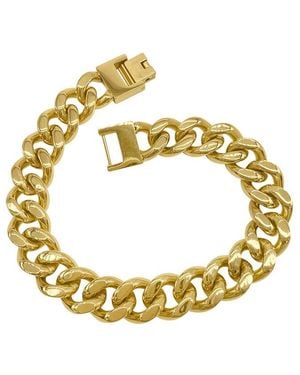Adornia 14k Plated Water Resistant Extra Thick Cuban Chain Bracelet - Metallic