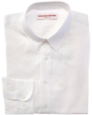 Orlebar Brown Percy Linen Dress Shirt - White