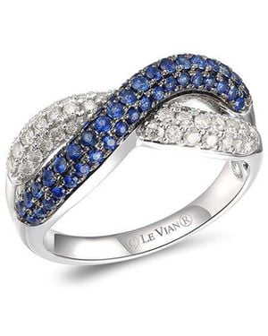 Le Vian Le Vian 14K 0.02 Ct. Tw. Diamond & Sapphire Eternity Ring - Blue