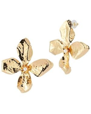 Sphera Milano Plated Flower Earrings - Metallic