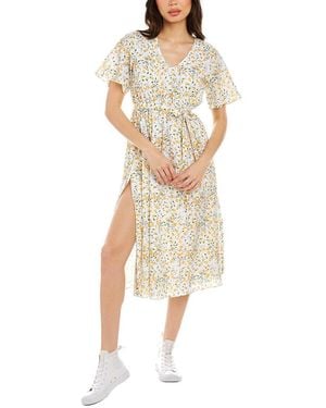 CELINA MOON Belted Midi Dress - Natural