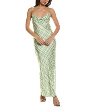 Chaser Brand Watercolor Plaid Maxi Dress - Green