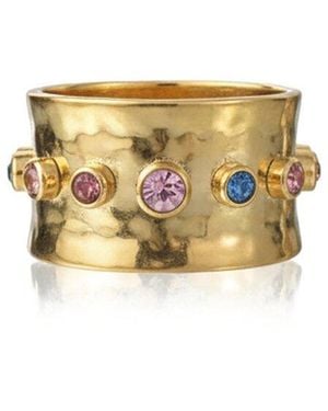 Liv Oliver 18K Plated 1.78 Ct. Tw. Semi Precious Gemstones Ring - White
